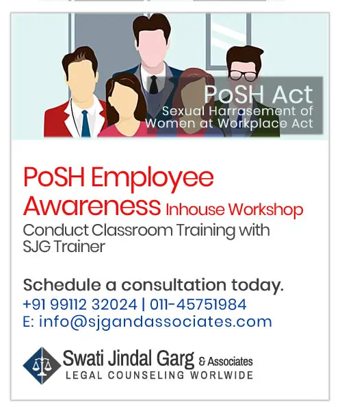 POSH Employee Awareness - SJG & Associates Law Firm In Delhi India