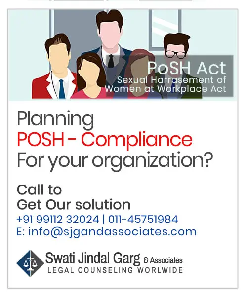 Planning POSH Complaints - SJG & Associates Law Firm In Delhi India