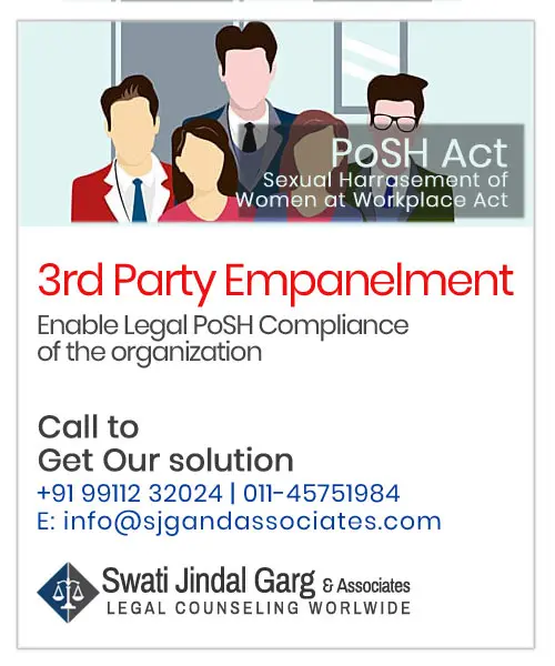 3rd party POSH Empanelment - SJG & Associates Law Firm In Delhi India