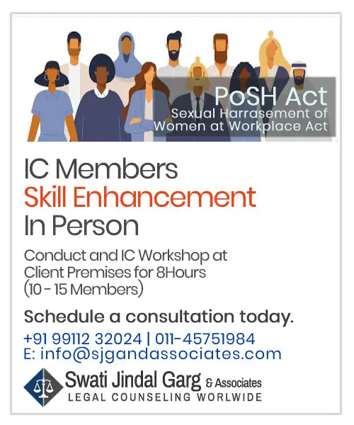 IC Members Skill Enhancement in Person - SJG & Associates Law Firm In Delhi India